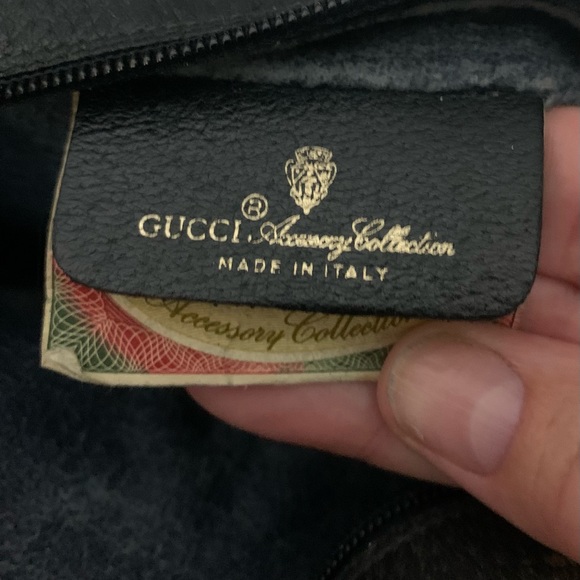 GUCCI AUTHENTIC SHOULDER BAG PVC/LEATHER NAVY/GREY/RED **ACCESSORY COLLE… - Picture 9 of 10